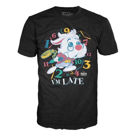 Box - T-shirt - #1062 - Alice in Wonderland - White Rabbit (flocked) | Popito.fr